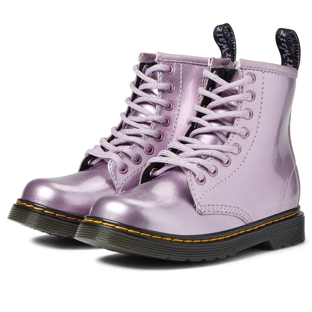 NEW Dr. Martens Shiny Pink Lavender Spark Boots Size 5